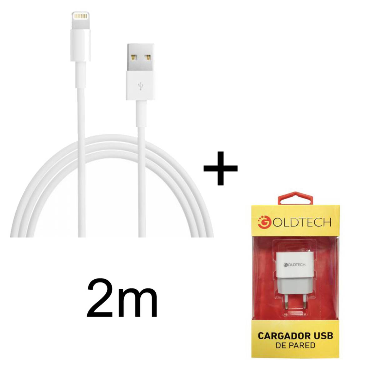 Imagen adicional 1 de Cargador + cable de iphone fast charge 2 metros buena