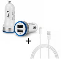 Foto del baner flotante de Cargador usb doble para auto 3.1a + cable iphone