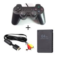 Foto del baner flotante de Contro l analogo ps2 + cable de audio y video + emory 64 mb