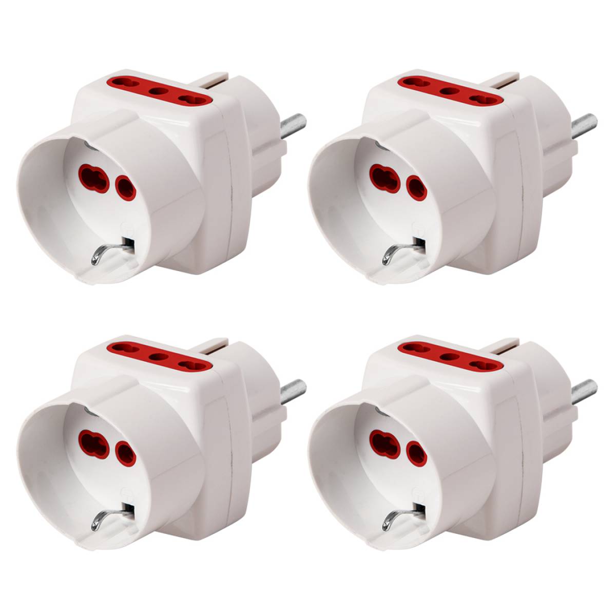 Imagen adicional 1 de Pack de 4 Adaptador Conatel Schuko + 2L a Schuko