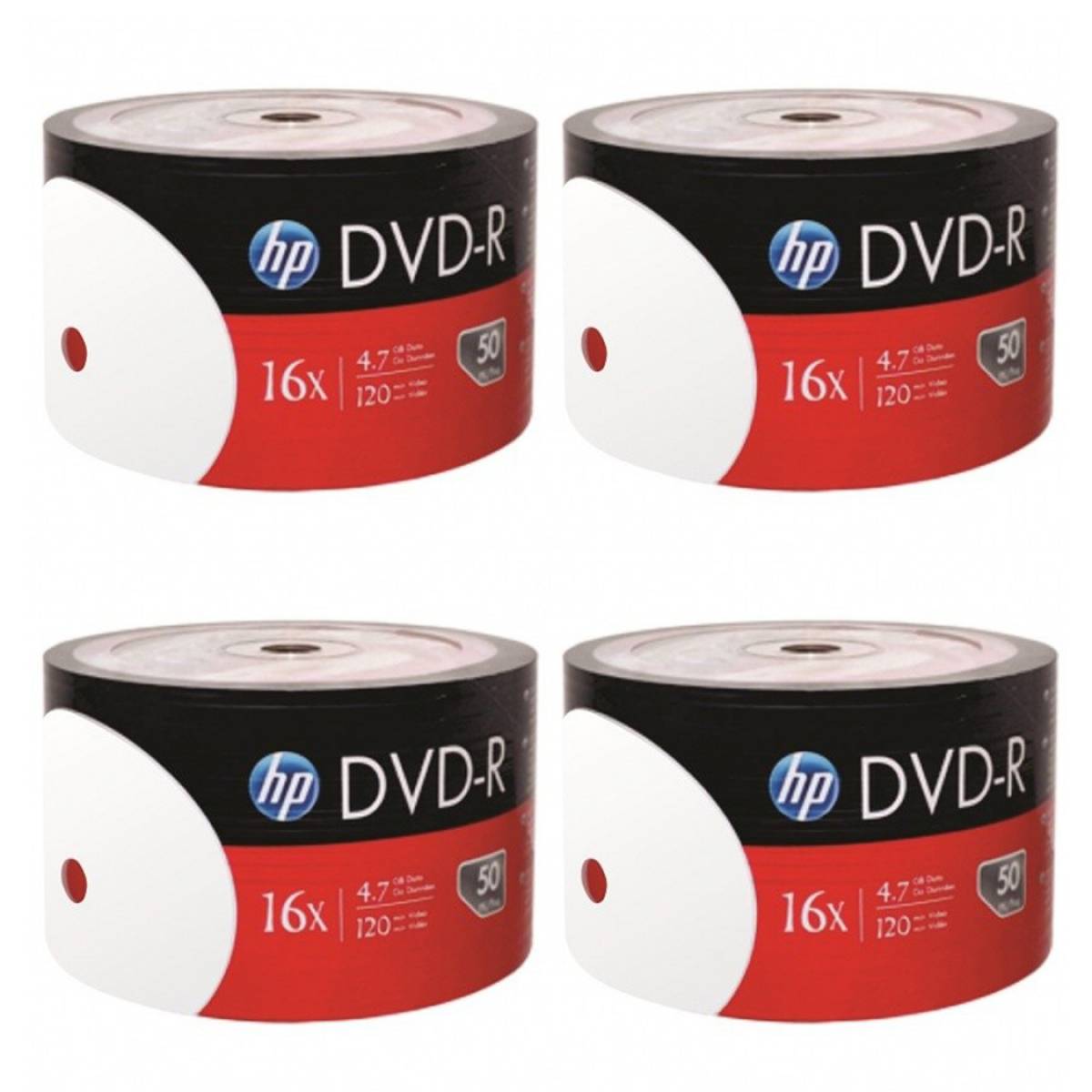 Imagen adicional 1 de Pack de 4 Bulks de dvd hp -r printables total 200 dvd