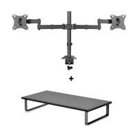 Foto del baner flotante de Soporte monitor doble + base para notebook