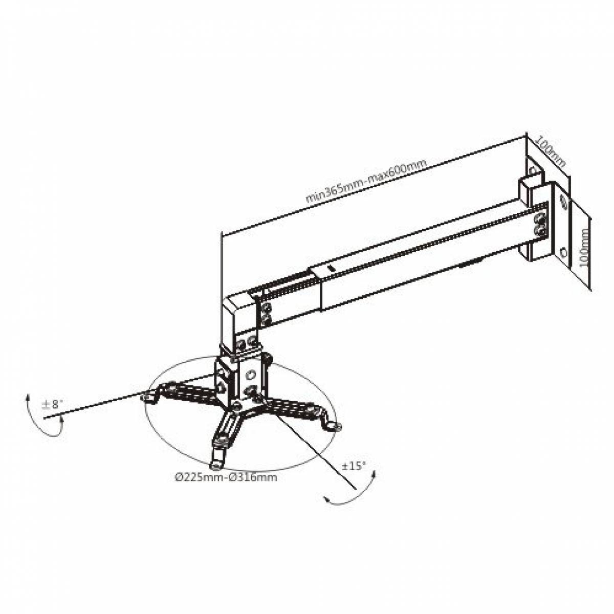 Imagen adicional 2 de Soporte para proyector para pared en oferta (negro) !