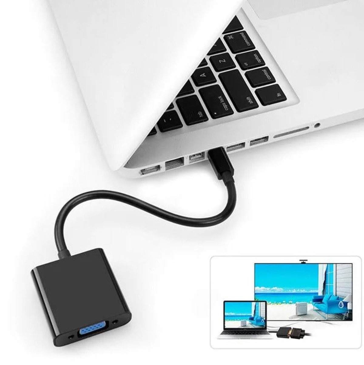 Imagen adicional 2 de Adaptador Mini DisplayPort M a VGA H | 15 cm | Anbyte
