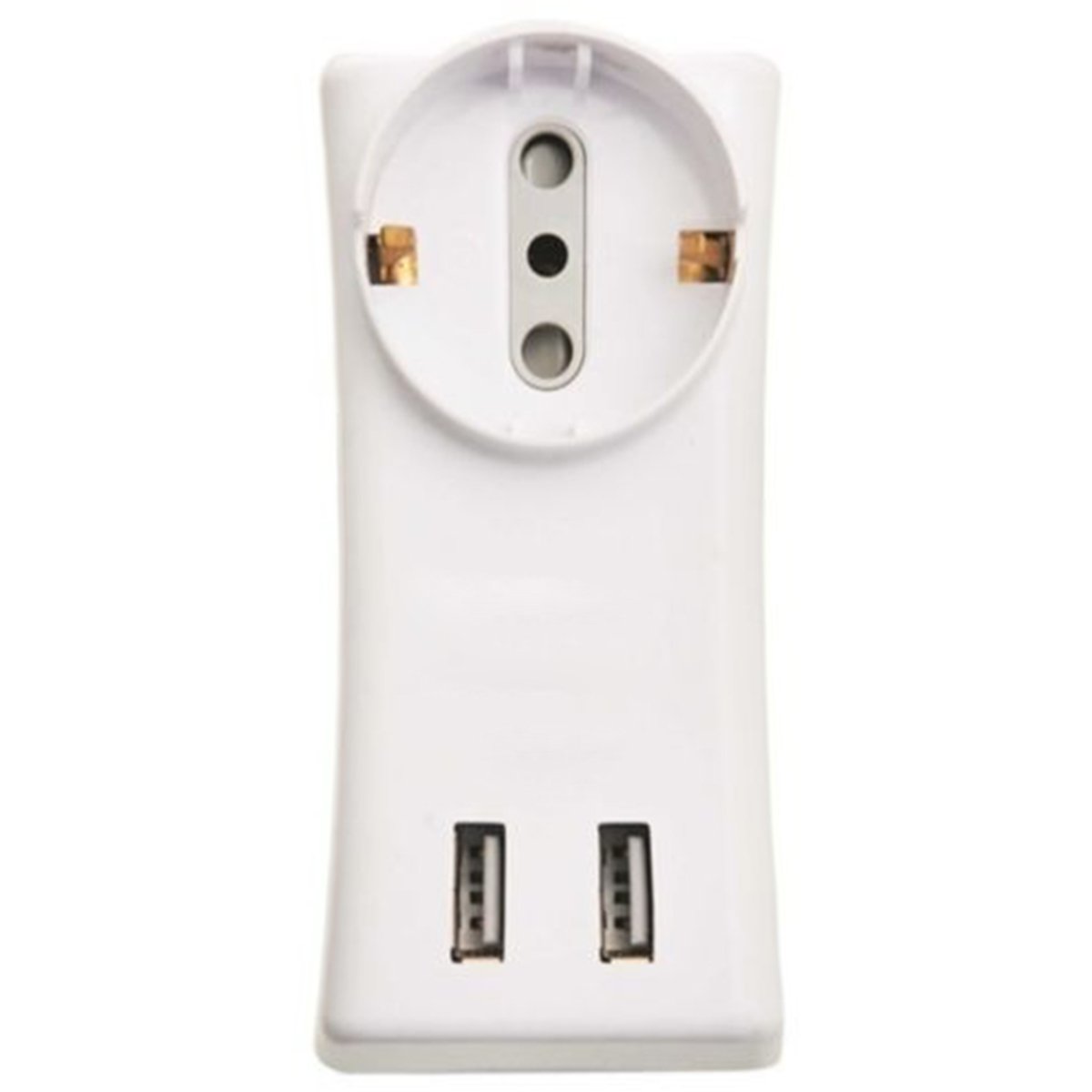 Imagen adicional 2 de Adptador Schuko / 2 Tres en linea y 2 puertos carga USB