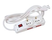 Foto del baner flotante de Alargue Conatel 5m 2xSchuko 4x3L 2500W Blanco