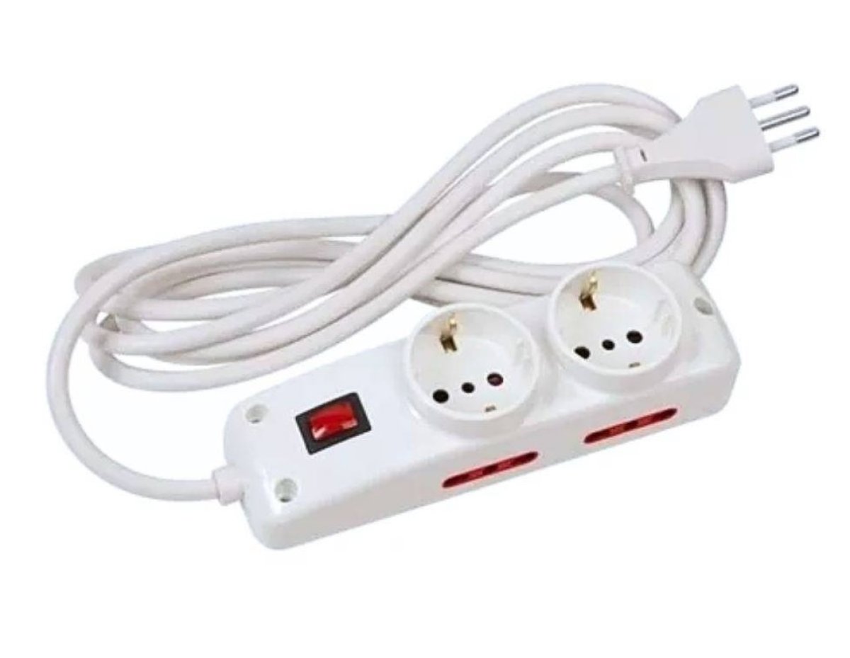 Imagen adicional 1 de Alargue Conatel 5m 2xSchuko 4x3L 2500W Blanco