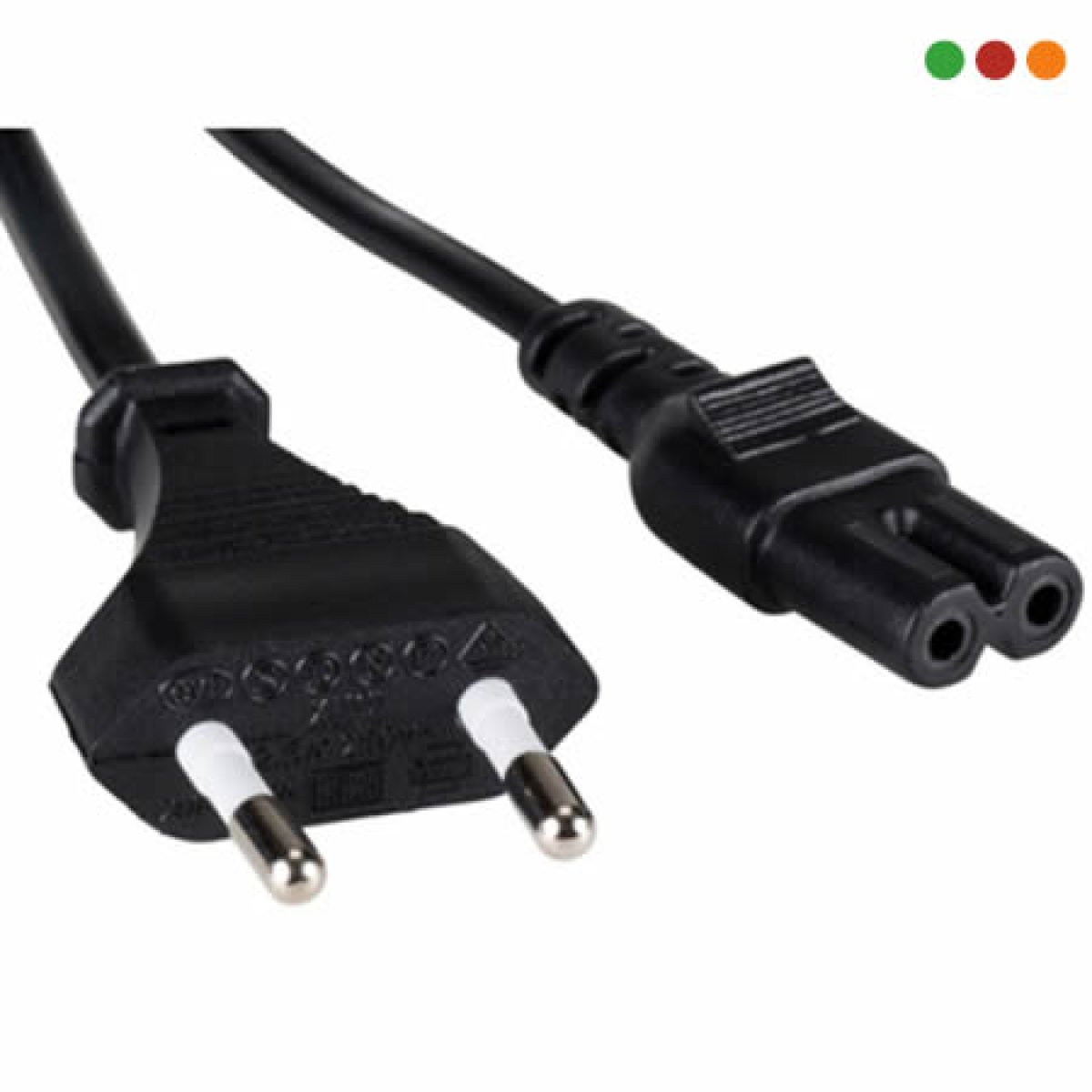 Imagen adicional 1 de Cable Alim. Tipo 8 (C7) a 2 en Linea | 1,8 Mts. | Manhattan