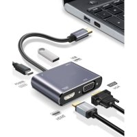 Foto del baner flotante de Hub Cable Multiplicador de puertos 4 en 1 de Tipo C a USB