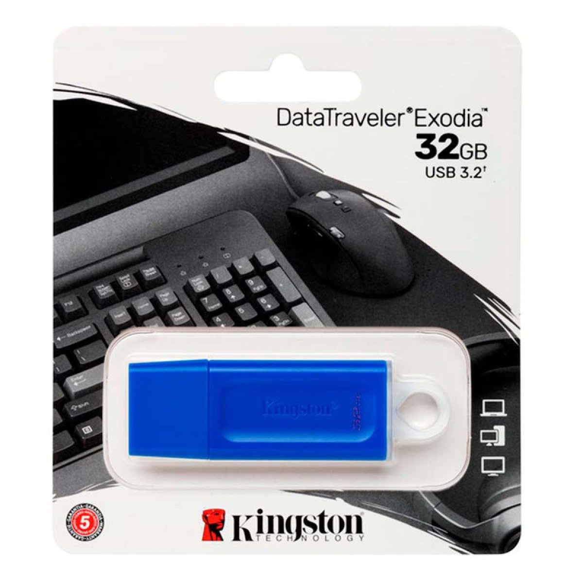 Imagen adicional 2 de PENDRIVE  KINGSTON 32GB EXODIA KC-U2G32-7GB BLUE