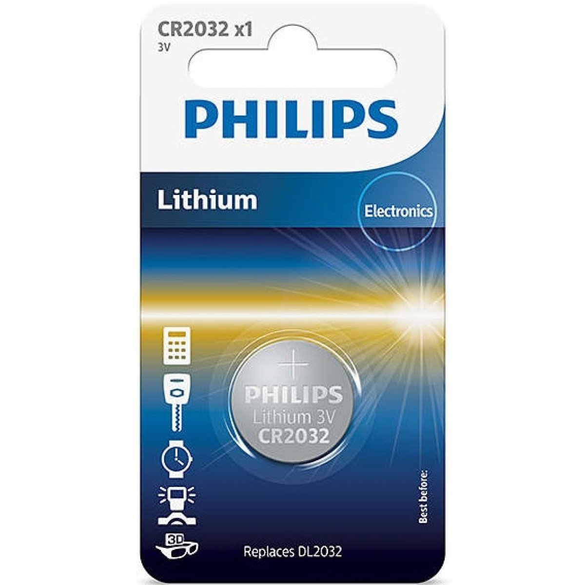 Imagen adicional 1 de Pila de Litio Philips CR2032 3V Nuevo. Modelo CR2032/97.