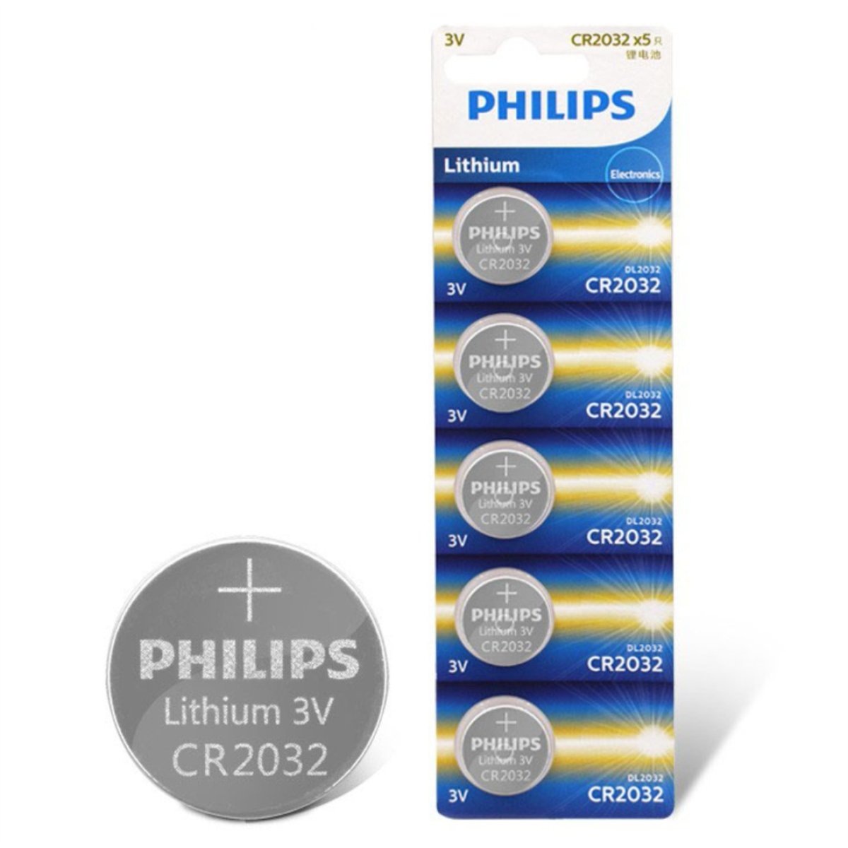 Imagen adicional 1 de Pila de Litio Philips CR2032 X 5. Blister x 5 unidades
