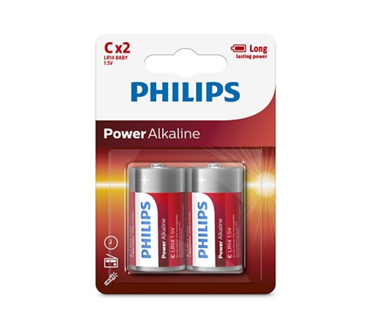 Imagen adicional 1 de Pilas alcalinas Philips C x2 Nuevo. Modelo LR14P2B/97.