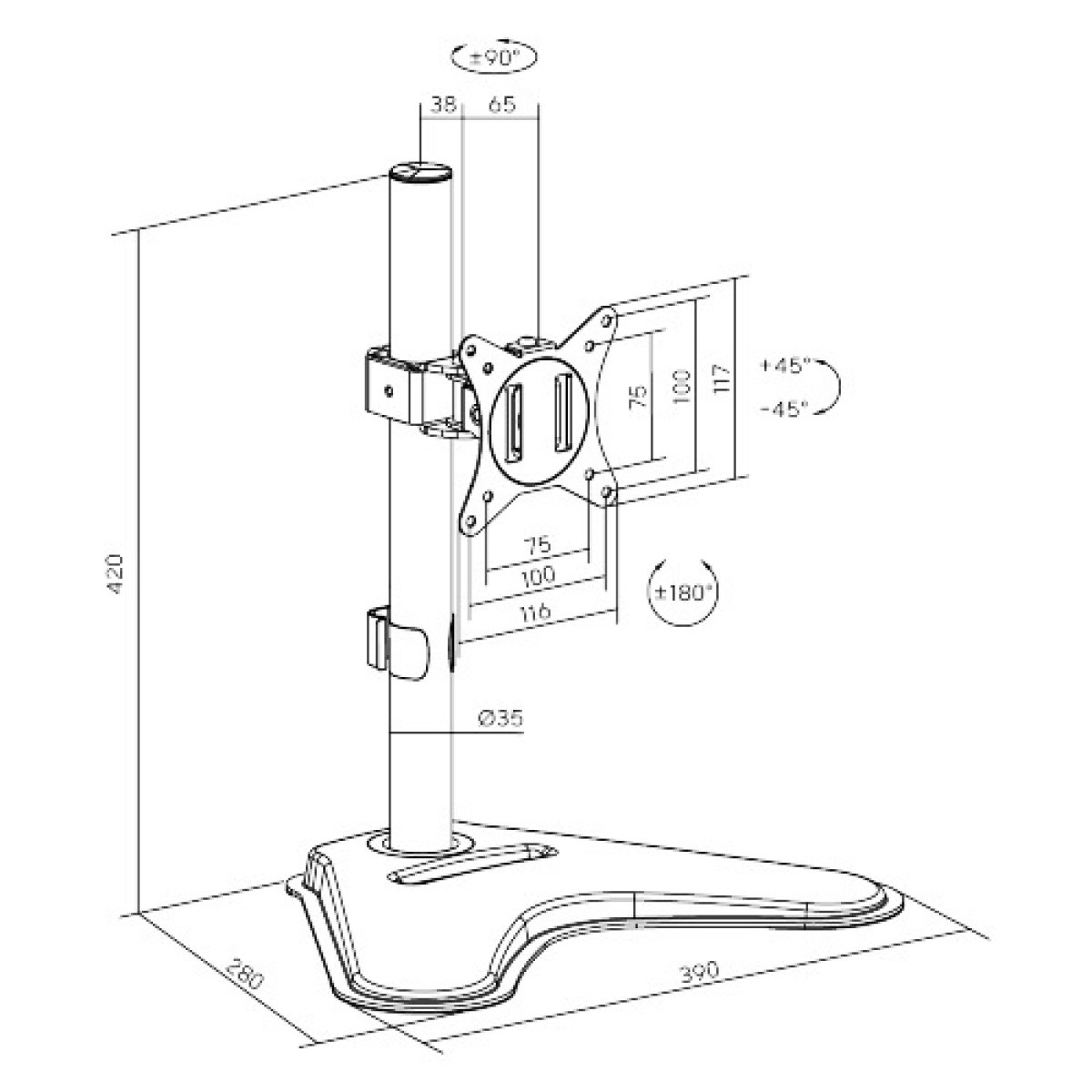 Imagen adicional 2 de Soporte base para monitor hasta 32 9kg
