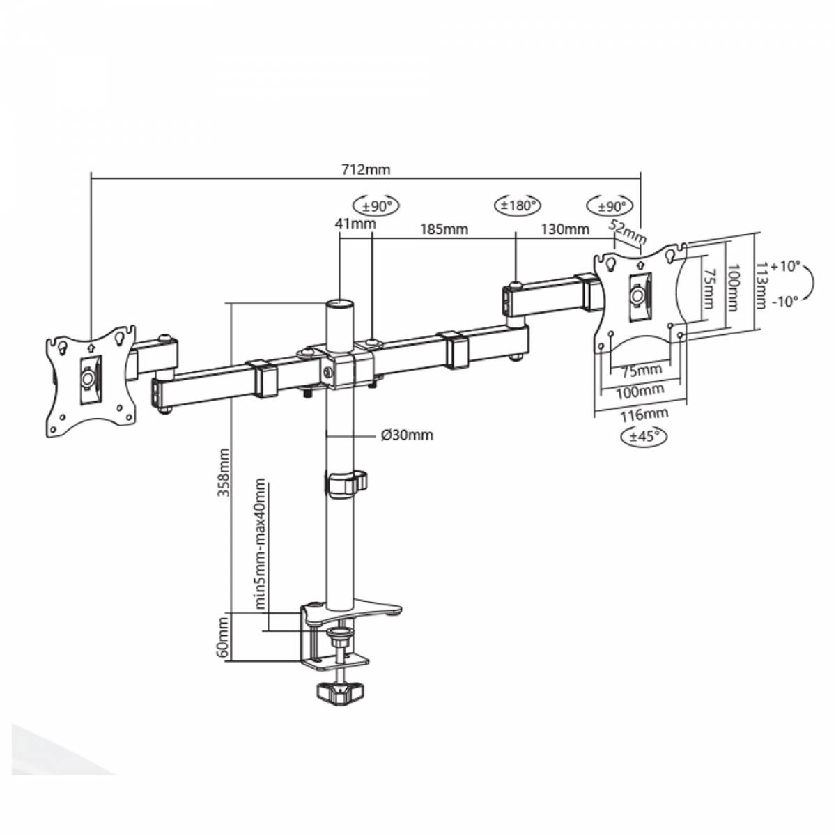 Imagen adicional 5 de Soporte doble para escritorio para tv monitor hasta 24"