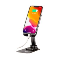 Foto del baner flotante de SOPORTE PLEGABLE PARA CELULAR DE ESCRITORIO (Color Negro)