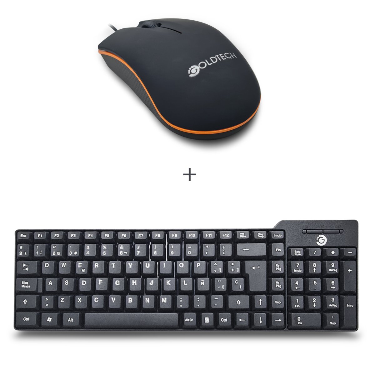 Imagen adicional 1 de Teclado + Mouse usb cableados en oferta para computadoras