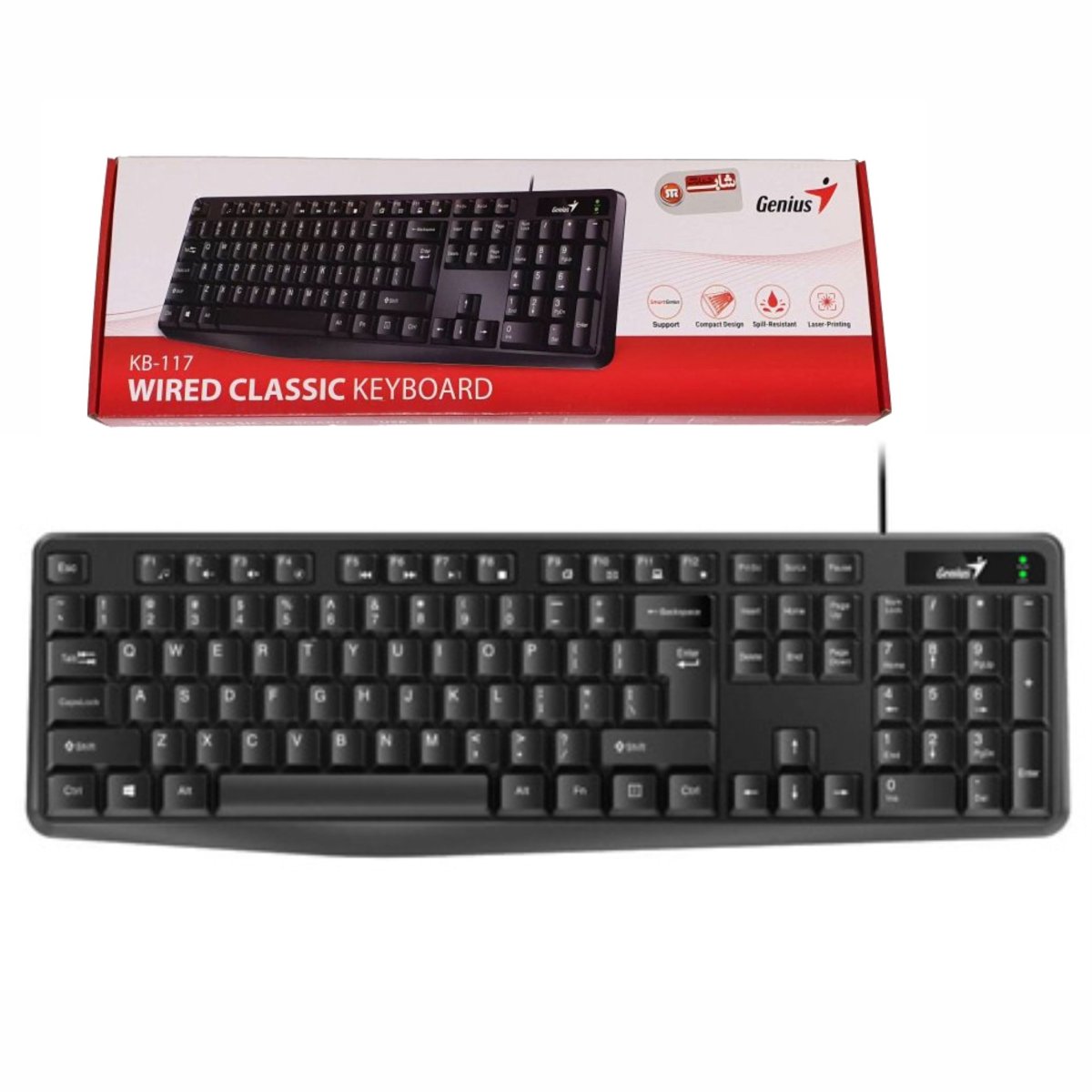 Imagen adicional 2 de Teclado USB Genius KB-117 para computadoras y notebooks