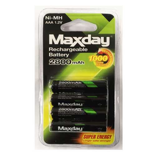 Imagen adicional 1 de Pilas AAA Recargables de 2800 Mah Maxday 4 unidades