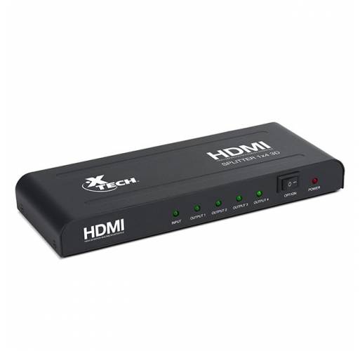 Imagen adicional 1 de Splitter Hdmi full hd de 4 salidas Xtech en oferta