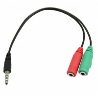Foto del baner flotante de Cable adaptador auricular y micrófono de plug a doble plug