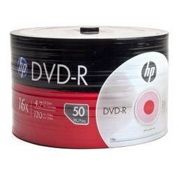 Foto del producto DVDs Vírgenes -R 16X HP  bulk  de 50 unidades de 4.7gb